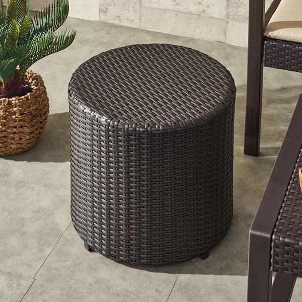 スツール ガーデン ファニチャー サイド テーブル モダン ラタン調 座面高 40cm ホテル カフ...