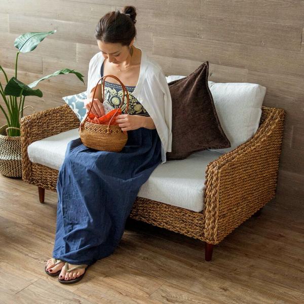 ソファ 2人掛け アバカ素材 本体のみ カバー別売り アジアンテイスト 96007