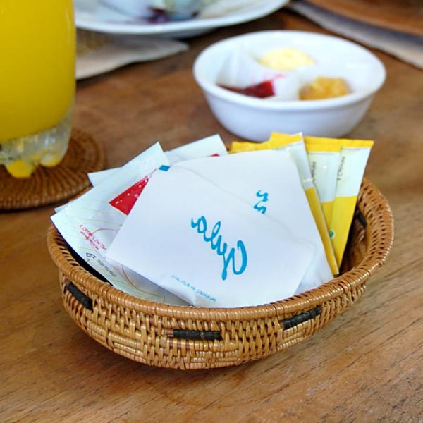 アタ 編まれた 楕円形 オーバルボウル Sサイズ バリ島 アジアンバスケット 2712