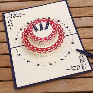 メール便対応 ポップアップバースデーカード『バースデーケーキ』 vn50466