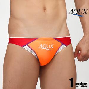 AQUX/アックス Deco-Line E "Orange" スイムウェア ビキニブリーフ型水着 海水パンツ 海パン 男性水着 ホワイトデー｜asian-closet