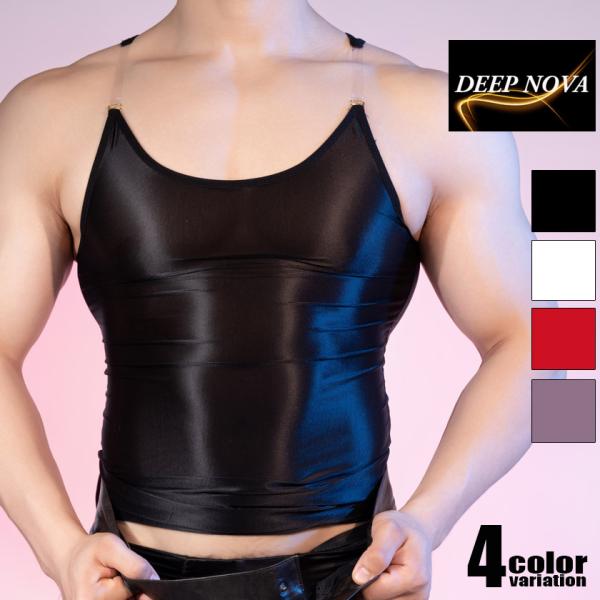 DEEP NOVA/ディープノバ  タンクトップ サテン調　ツルツル　テカテカ　スベスベ 男性下着 ...