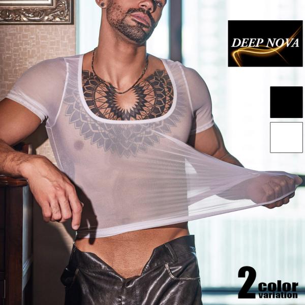 DEEP NOVA/ディープノバ メッシュ　タンクトップ 透けメッシュ　スベスベ 男性下着 メンズ　...