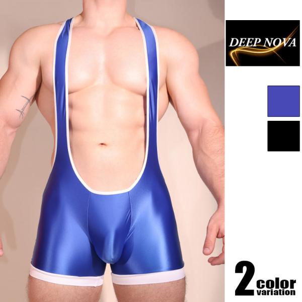 DEEP NOVA/ディープノバ  レスリングウェア パイピング 光沢 スケスケ　メッシュ　ボディス...