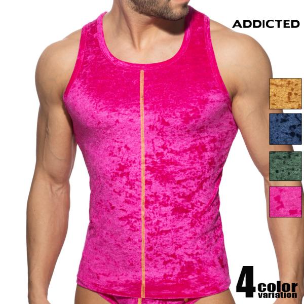 ADDICTED/アディクティッド VELVET SHADY TANK TOP 光沢 ベルベット タ...