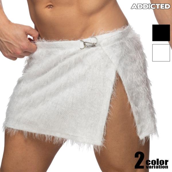 スカート ADDICTED アディクティッド フェザースカート スリット ホワイトデー