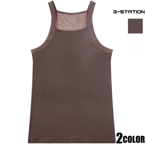 G-Station ジーステーション モダール製 リブ編み シンプル タンクトップ メンズ 男性下着...