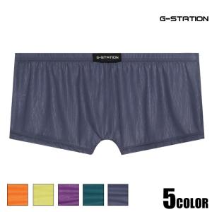 G-Station ジーステーション ウルトラライト透けリブ フロントノーシーム シースルーショートボクサー 男性下着 ホワイトデー