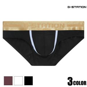 ビキニ G-Station ジーステーション Mスキン 立体縫製 ゴールドベルト  フルバックビキニ メンズ 男性下着 ホワイトデー｜ASIANCLOSET