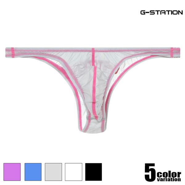 ビキニ ブリーフ G-Station/ジーステーション 極薄シースルー ロゴ入り リオバック ビキニ...