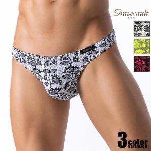 メンズTバック【Gravevault/グレイブボールト】BARBED FLOWER T-back パンツ 男性下着 アンダーウェア セクシー｜ASIANCLOSET