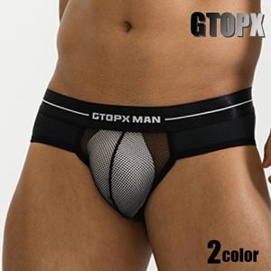 メンズビキニ　ブリーフ GTOPX/ジーティーオーピーエックス 網メッシュ 立体縫製 男性下着　メンズ　パンツ　セクシー 透け フルバック