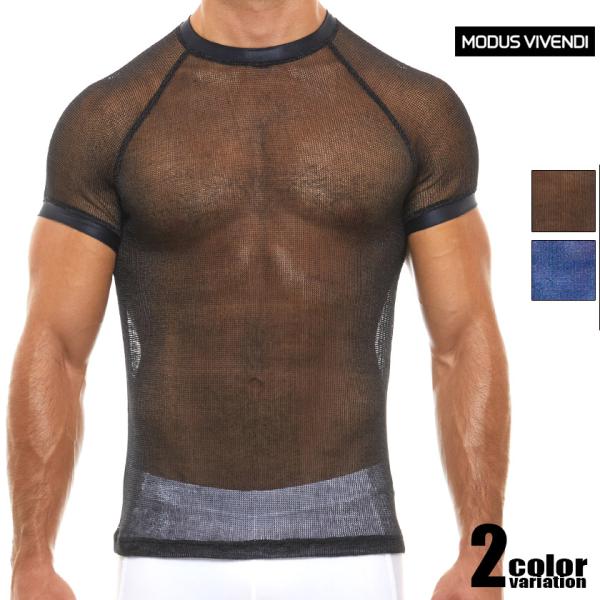透け 半袖 ModusVivendi Armor T-Shirt シースルー ラメ キラキラ ホワイ...