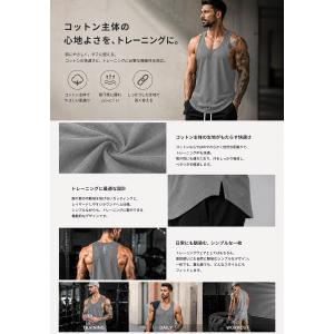 タンクトップ メンズ ドロップアームホール ロ...の詳細画像2