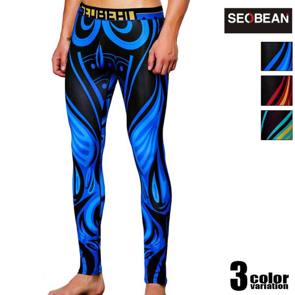 タイツ SEOBEAN 極彩総柄シリーズ3　サイケデリック　スポーツスパッツ　アスレチックパンツ　ロ...