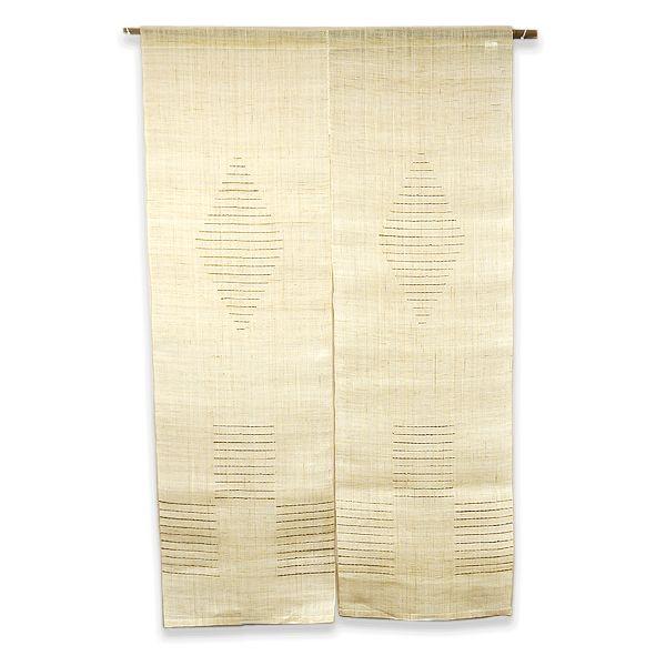 麻のれん / 和風・洋風 / ナチュラルカラー / 四角形+ひし形(ボーダーライン) / 90cm ...