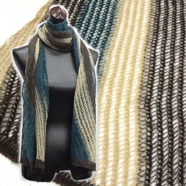 モヘア入りのニットで丁寧に編まれたストールマフラー！ / 送料168円 / HL-190