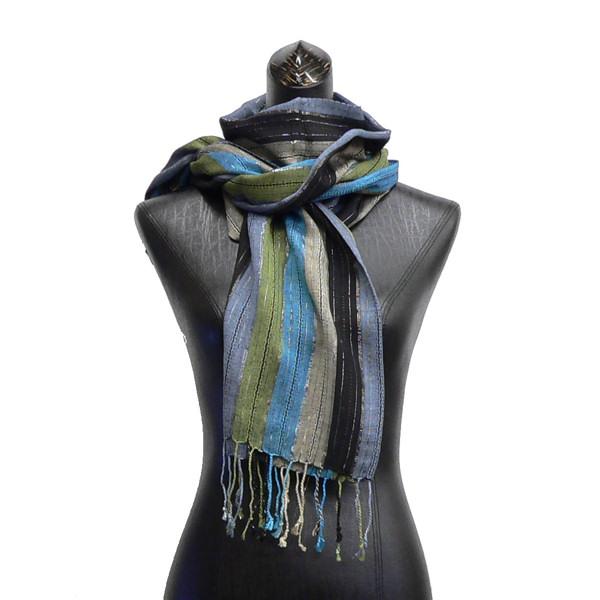 COOLなカラーが人気！ストライプストール / インド製 / メール便対応 / IS07-S122