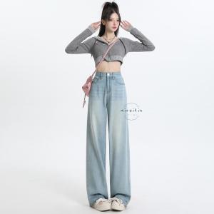 デニムパンツ 春物 レディース ワイドパンツ ...の詳細画像2