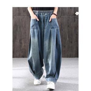 サルエルパンツ デニムパンツ コクーンデニム ...の詳細画像3