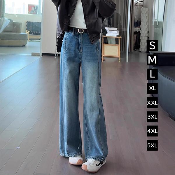 ジーンズ 春 レディース 2026 ボトムズ デニムパンツ ストレートパンツ ジーパン セミワイド ...