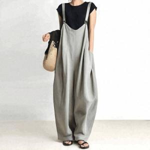 サロペット レディース 夏服 ワイドパンツ ボ...の詳細画像1