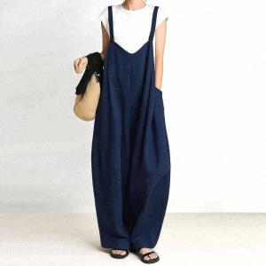 サロペット レディース 夏服 ワイドパンツ ボ...の詳細画像5