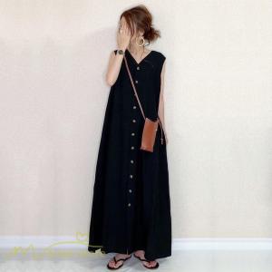 ワンピース レディース 夏物 袖なし vネック...の詳細画像3