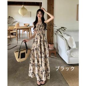 夏ワンピース フレアワンピース キャミソールワ...の詳細画像1
