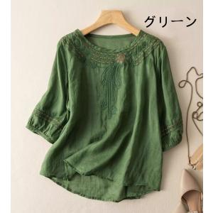 春物 レディース ブラウス 服 レディースアジ...の詳細画像1