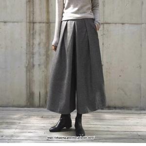 ガウチョパンツ レディース 秋冬 ワイドパンツ...の詳細画像3