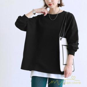 Tシャツ 長袖 レディース トップスプルオーバ...の詳細画像3
