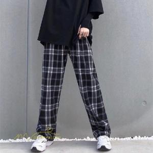 スウェットパンツ 無地 レディース おしゃれ チェック柄 ストレッチ スポーツ ワイドパンツ ボトムス ヒップホップ ルームウェア お出かけ カジュアル ゆったり