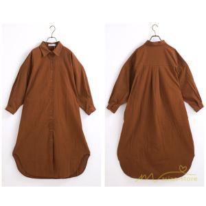 シャツワンピース 綿シャツ 長袖 ワンピース ...の詳細画像4