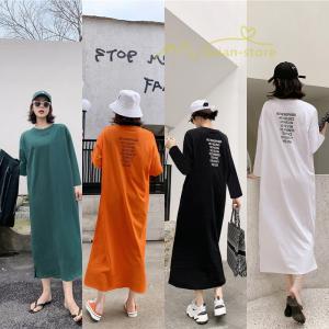 tシャツワンピース 長袖 半袖 無地 プリント ロンティー レディース 部屋着 ルームウェア ちょっとお出かけ 柔らかい 着やすい 安い ストレート シンプル
