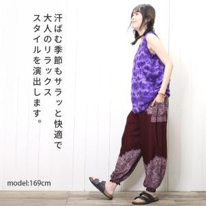 タイパンツ アジアン サルエル ボヘミアン 民...の詳細画像3