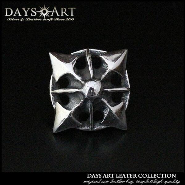 コンチョ シルバー925 ネジ式 パーツ ボタン カスタム 財布 クロススター 十字架