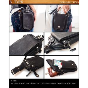 バッグ メンズ ベルトポーチ 本革 レザー ウ...の詳細画像5