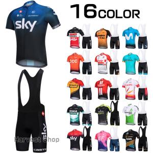 サイクルジャージ メンズ 半袖 上下セット サイクルウェア