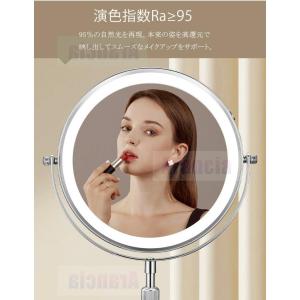 卓上ミラー LED ライト 高さ調節 拡大鏡 ...の詳細画像3