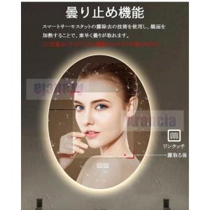壁掛けミラー LED付き 楕円形 オーバル 女...の詳細画像5