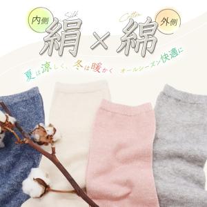 レッグウォーマー 内側シルク100% 絹 コッ...の詳細画像1