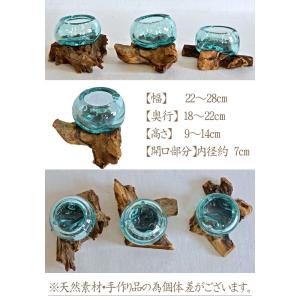 バリガラス×流木 灰皿 《幅:23m〜26cm...の詳細画像1