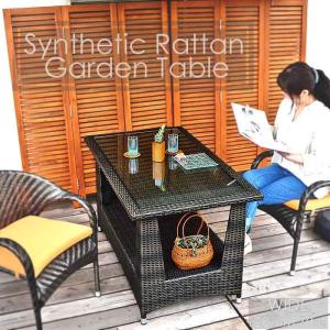 アジアン家具 シンセティックラタン ダイニングテーブル  ガーデンファニチャー 全3色 SRF-09WIDE｜asianlamp-cahaya