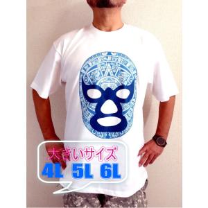 王道ビッグサイズ★ブルーデーモン・カレンダリオTシャツ【キングサイズ：4L 5L 6L】メキシコ・ル...