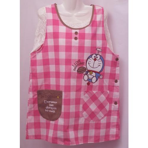 ドラエモン　エプロン　大人用　サイズMーL寸フリーサイズ　サイドボタン　かぶり　おしり隠し