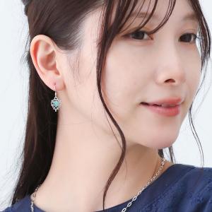 ターコイズ ピアス ハート アラベスク 揺れる...の詳細画像4