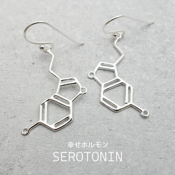 ピアス 化学式 セロトニン 揺れる シルバー925 アレルギー対応 サイエンス レディース アクセサ...