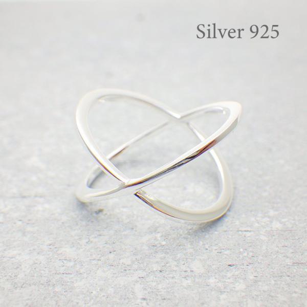 シルバーリング レディース 太め シルバー925 指輪 クロス Xリング アレルギー対応 11号 1...