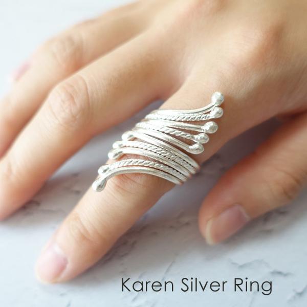 カレンシルバーリング 指輪 レディース メンズ ロープスパイラル シルバー925 シルバー950 太...